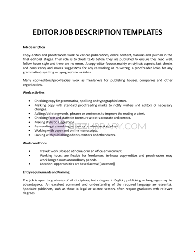 Job Description Editor