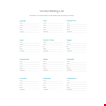 Email List Template for Efficiently Managing Addresses and Phone Numbers example document template
