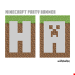 Minecraft Birthday Banner example document template 