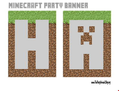 Minecraft Birthday Banner