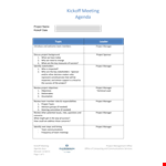 Kick Off Meeting Agenda - A Key to Project Success example document template