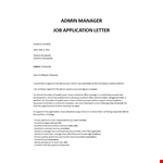 Administrative manager cover letter example document template