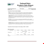 Sales Data Report: Analyzing Dairy Product Sales in Pounds example document template
