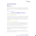 Declaration of Proof of Income for Monthly Medihelp example document template