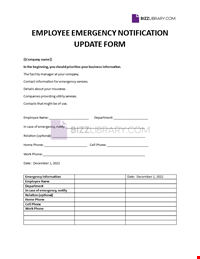 Staff Emergency Notification Form