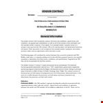 Retail Vendor Contract Template example document template
