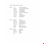 Week School Schedule Template example document template