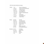 Week School Schedule Template example document template 