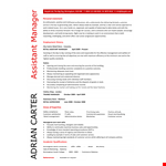 Retail Assistant Manager Resume example document template