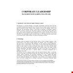 Corporate Leadership Philosophy Example example document template