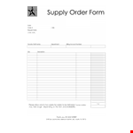 Effortlessly Manage Supply Orders with Our Order Form Template - Get Yours Now! example document template