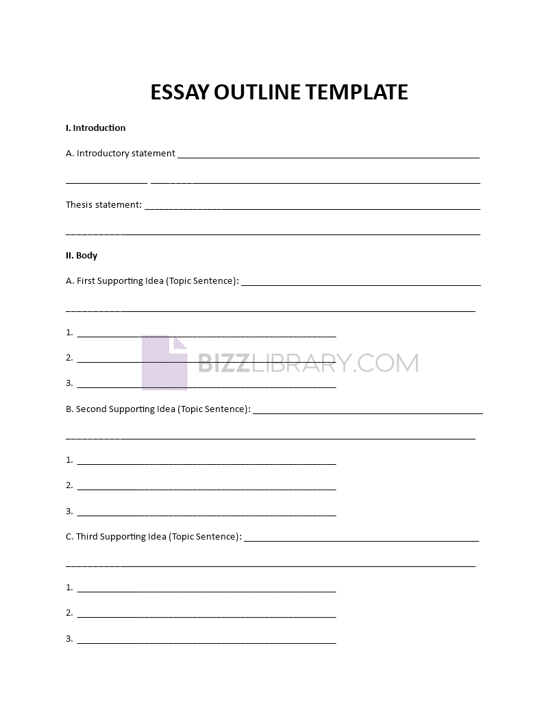 essay outline template