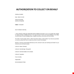 Letter of Authority example document template
