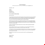 Office Manager Recommendation Letter Template | Rodriguez, Charlie, Michele example document template