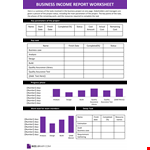 Business Income Report Worksheet example document template 