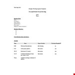 Professional Meeting Agenda Template example document template