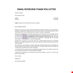 Email Interview Thank You Letter example document template
