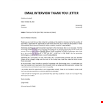 Email Interview Thank You Letter example document template 