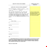 License Agreement Template for Vendor-Customer Agreement | Clear, Concise License Agreement Template example document template
