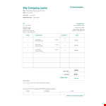 Price Quotation A example document template