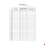 Medical Patient Sign In Sheet example document template