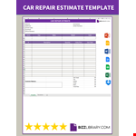 Auto Repair Estimate example document template 