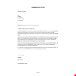 Business service contract termination letter example document template