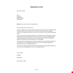 Business service contract termination letter example document template 