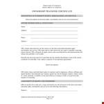 Ownership Transfer Letter Format example document template