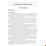 Research Paper Template: Example for School in Color example document template