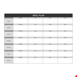 Best Meal Plan Template example document template