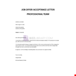 Job Offer Acceptance Letter Reply example document template 