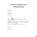 Job Offer Acceptance Letter Reply example document template