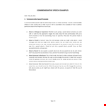 Commemorative speech example document template