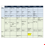 Group Fitness Calendar example document template