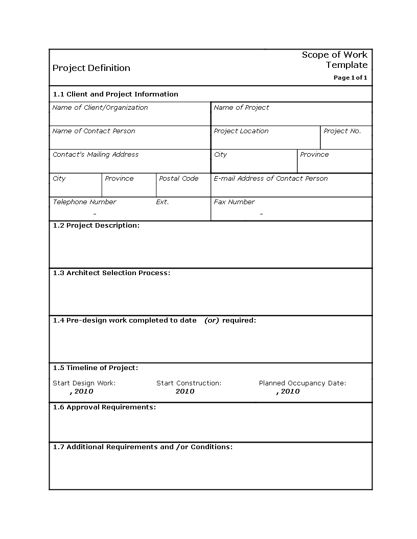 scope of work template Main Image scope of work template