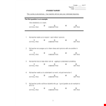 Student Survey Template example document template