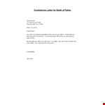 Offering Sympathy on the Loss of Your Father - Condolence Letter | Evans example document template
