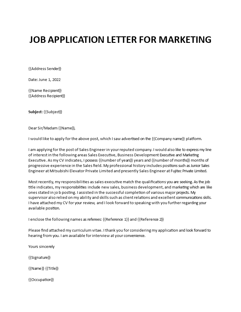 application letter marketing Main Image application letter marketing