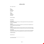 Appeal Letter Template example document template