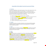 Acquisition Information Security Assessment Policy example document template 