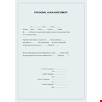 Print Loan Agreement Template | Sign & Borrow Dollars example document template