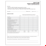 Progress Report for Quality Care Therapy: Your Counselor, Patient, and Completed Journey example document template