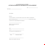 Police Report Acknowledgement Letter example document template 