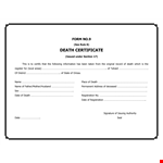 Death Certificate Template | Create Official Death Certificates example document template