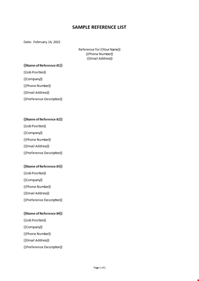 Sample Reference List