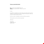 Thank You Email After Interview Template | Interview Thanks | Great example document template 