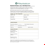 Equipment Damage Report Template example document template