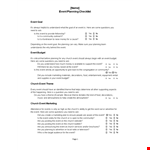Event Planning Template - Plan Your Events with Ease example document template