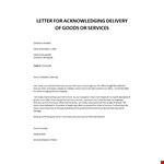 Acknowledgement receipt letter of goods example document template